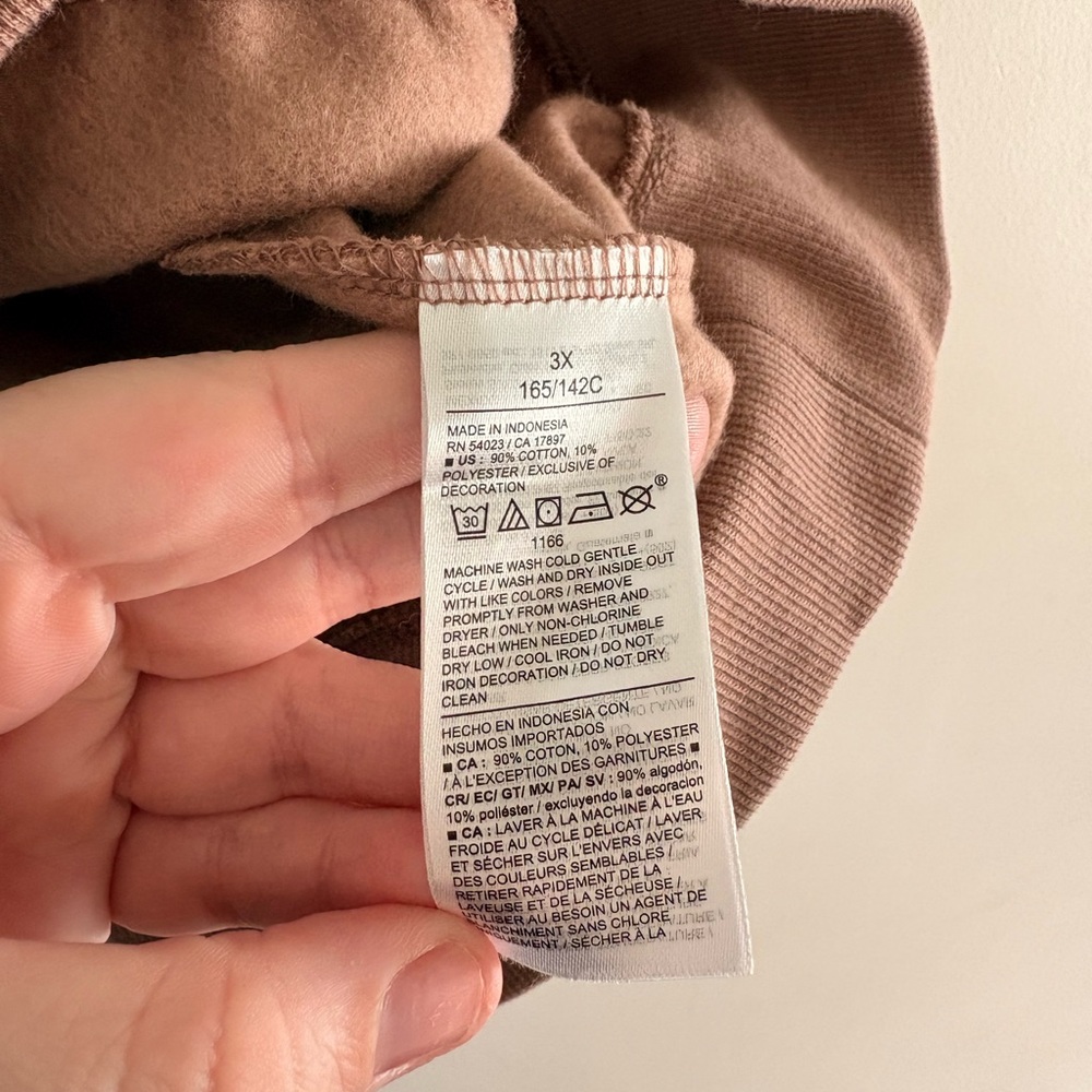 Old Navy 1994 Brown Half Zip Sweatshirt 3X Oversized Cozy Pullover - Picture 5 of 7